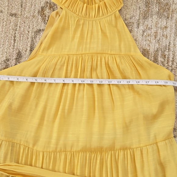 EUC Banana Republic Yellow Halter Maxi Dress Size Medium - Picture 7 of 9